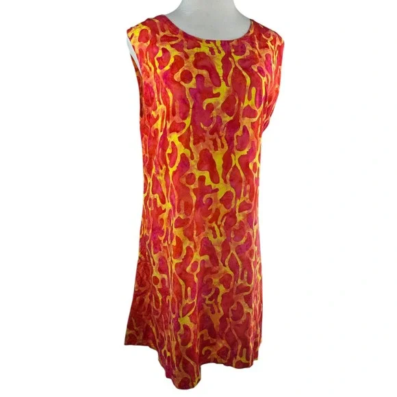 Bali Batiks Hand Painted Resort Wear Sleeveless Dress Bali Beachy Plus Size 1X - Picture 12 of 14